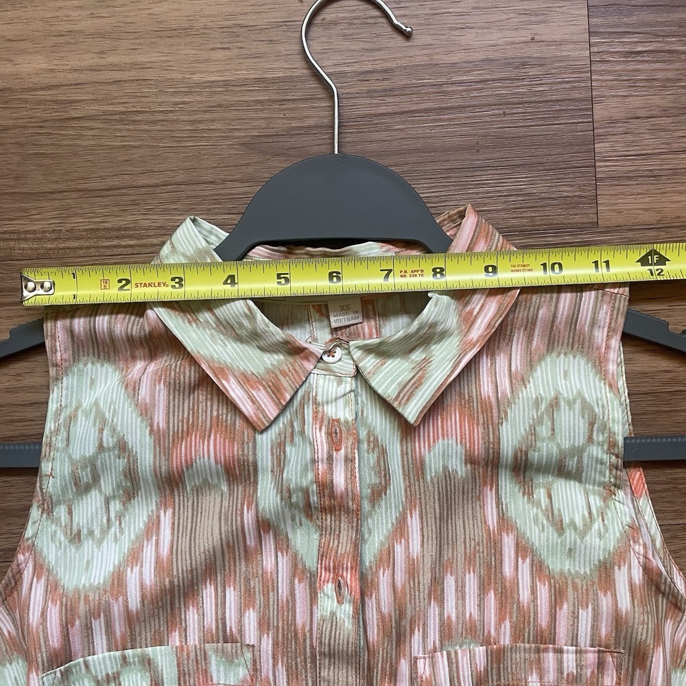 Olive & Oak Sleeveless Dress Tunic Womens XS Button Down 100% Polyester - Picture 6 of 9